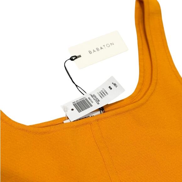 $138 NWT Aritzia Babaton Sculpt Orange Knit Bustier Mini Dress - M - Picture 7 of 7
